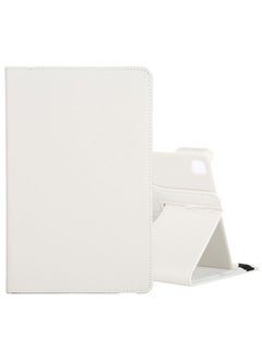 Case Cover For Samsung Galaxy Tab A7 T500 Litchi Texture Horizontal Flip 360 Degrees Rotation Leather Case with Holder White
