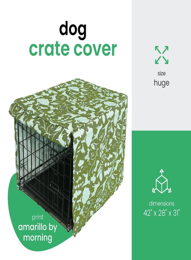 Molly Mutt Amarillo by Morning 42-inch Dog Crate Cover, Extra Large Kennel Cover Measures 42" X 28" X 31", Two Panel Doors Roll Up, Made from 100% Cotton Durable, Breathable & Pre-shrunk - Image 2