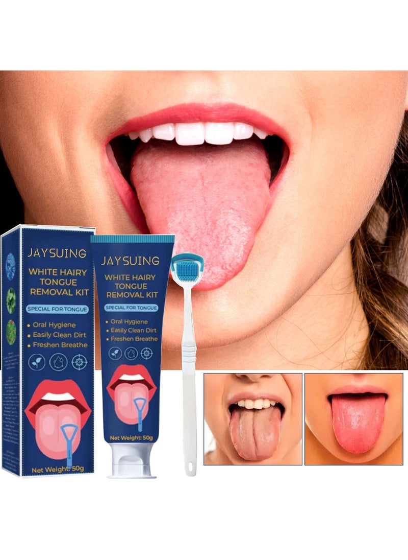 Jaysuing 3-PACK Oral Care Odor Removal Tongue Coating Cleaning Kit 50g*3 - Image 2