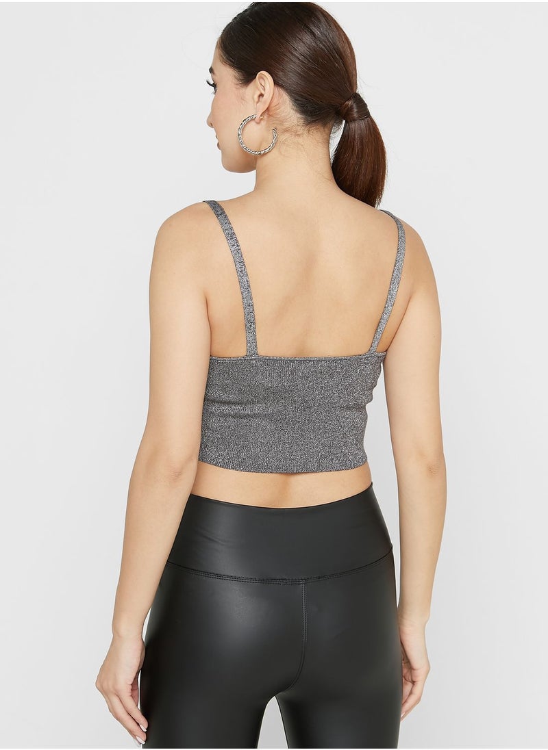 NOISY MAY - Knitted Cami Crop Top - Image 1