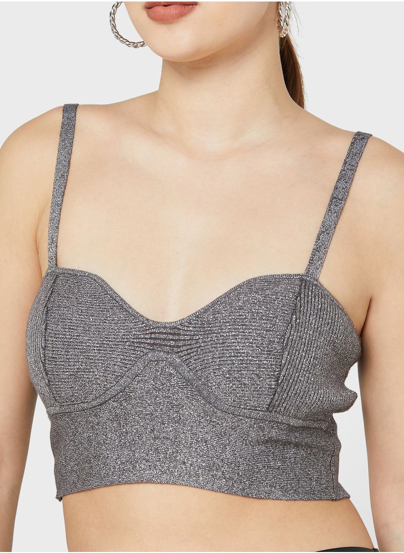 NOISY MAY - Knitted Cami Crop Top - Image 1