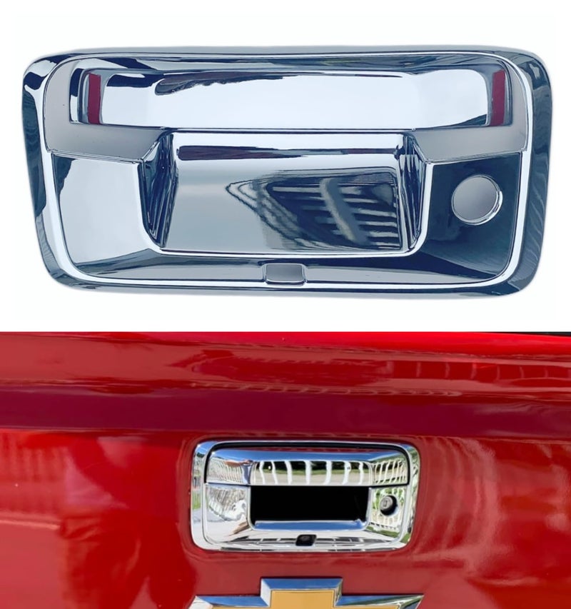 ABAGAEL Chrome Tailgate Door Handle Cover with Key Hole and Camera Hole for 20142018 Chevy SilveradoGMC Sierra 1500 2500HD 3500HD Accessories