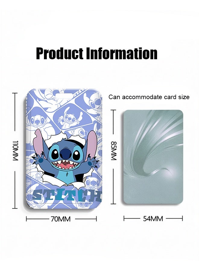 Stitch Retractable Lanyard with ID Card Holder - Cute Cartoon Badge Reel for Students & Disney Fans - Image 2