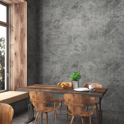 TOTIO Gray Concrete Wallpaper Peel Stick Matte Thick 16x354 inch Cement Contact Paper for Countertop Waterproof Oil Proof Self Adhesive Furniture Stickers Kitchen Counter Shelf Liner Wall Vinyl Decorative - Image 5