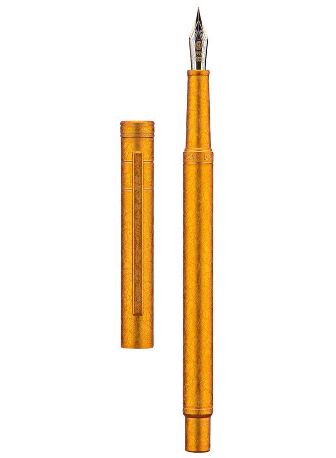 Asvine Hongdian 1851 Forest Fountain Pen Golden Ice Flowers, Extra Fine Nib Classic Design with Converter and Metal Pen Case - Image 1
