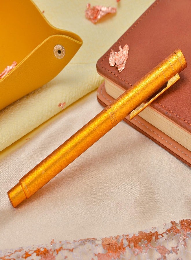 Asvine Hongdian 1851 Forest Fountain Pen Golden Ice Flowers, Extra Fine Nib Classic Design with Converter and Metal Pen Case - Image 3
