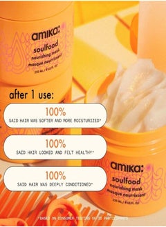 amika Amika Soulfood Nourishing Hair Mask 250ml – Deep Hydration and Repair Treatment with Jojoba Seed Oil and Sea Buckthorn for Soft, Smooth, and Revitalized Hair – Ideal for Dry, Damaged, and Color-Treated Hair, Vegan & Cruelty-Free  - Image 4
