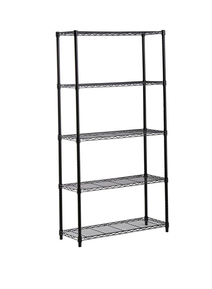 بلومنغ تايم 5 طبقات من أرفف التخزين القابلة للتعديل، بدون عجلات، تركيب بسيط، ارتفاع قابل للتعديل، لون أسود - Image 2