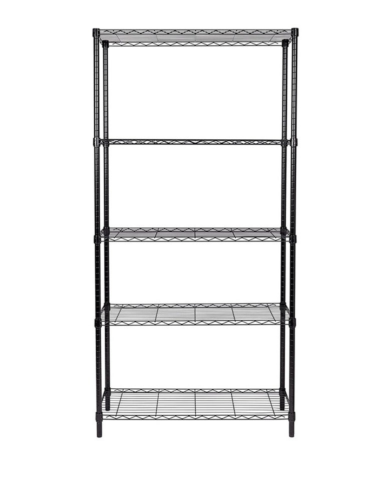 بلومنغ تايم 5 طبقات من أرفف التخزين القابلة للتعديل، بدون عجلات، تركيب بسيط، ارتفاع قابل للتعديل، لون أسود - Image 3