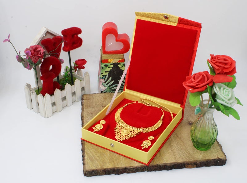 atorakushon Jewellery Box Organisers Jhumka Earrings Display Case Travel Locker Storage Studs Box Vanity Half Set for Women and Girls (Gold) - Image 4