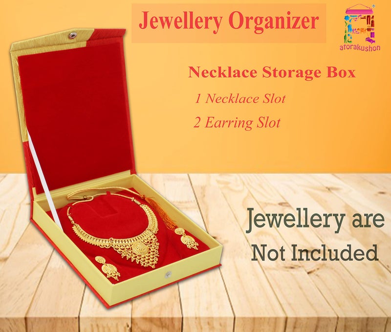 atorakushon Jewellery Box Organisers Jhumka Earrings Display Case Travel Locker Storage Studs Box Vanity Half Set for Women and Girls (Gold) - Image 2