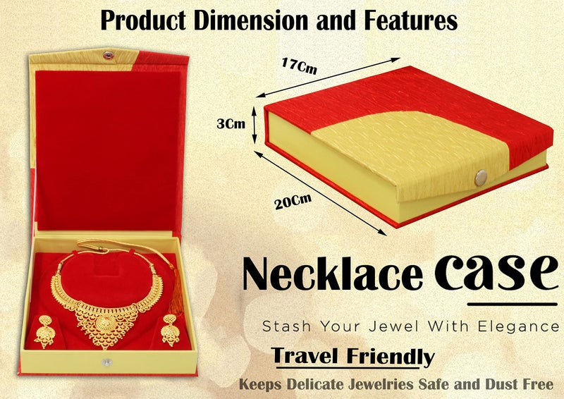 atorakushon Jewellery Box Organisers Jhumka Earrings Display Case Travel Locker Storage Studs Box Vanity Half Set for Women and Girls (Gold) - Image 3