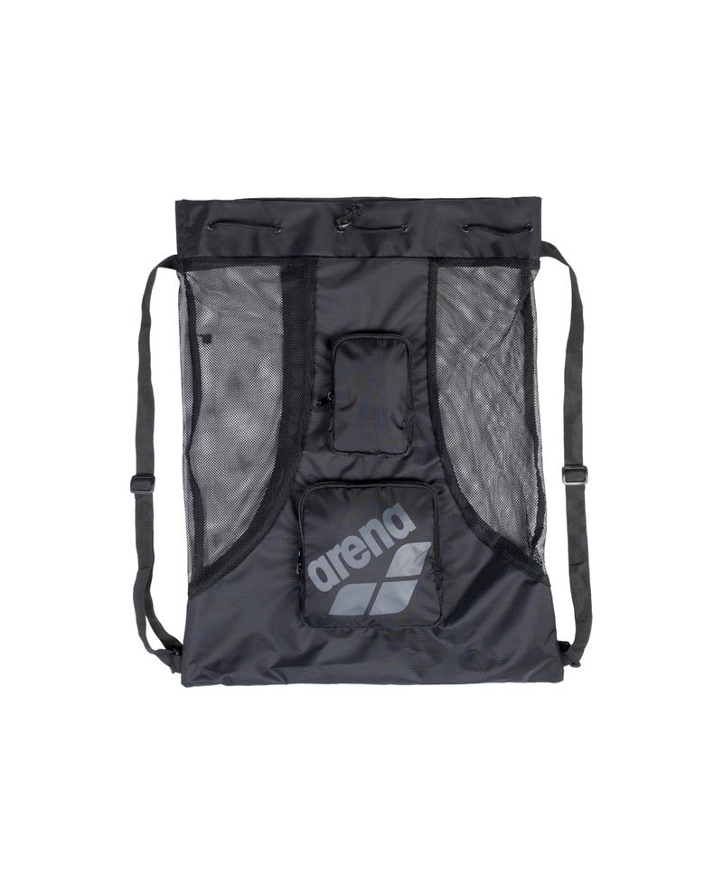 ARENA All Set Swim Sack Mesh Bag Pool Beach Gear Drawstring Satchel for Swim Accessories Quick Dry Polyester Equipment Tote for Swim Team Practice Black 40 Liters - Image 2