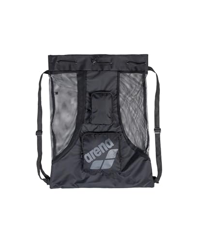 ARENA All Set Swim Sack Mesh Bag Pool Beach Gear Drawstring Satchel for Swim Accessories Quick Dry Polyester Equipment Tote for Swim Team Practice Black 40 Liters - Image 1