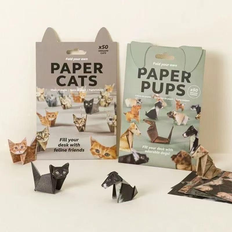 TERRIFI DIY Origami Dog Kit, 50 Sheets Paper Folding Craft Set, 20x15cm Creative Art Activity for Kids Adults, Handmade Dog Models, Fun Educational Craft Gift, Cute Desk Decoration - Image 5