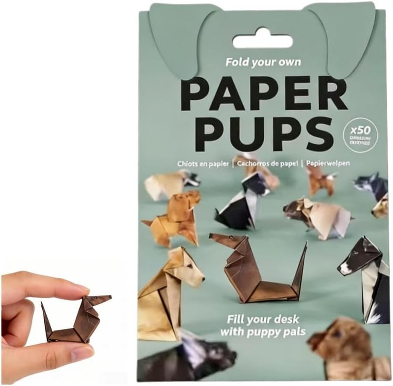 TERRIFI DIY Origami Dog Kit, 50 Sheets Paper Folding Craft Set, 20x15cm Creative Art Activity for Kids Adults, Handmade Dog Models, Fun Educational Craft Gift, Cute Desk Decoration - Image 1