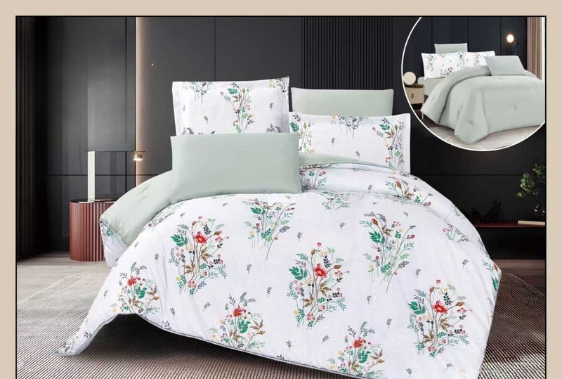 Luxury microfiber double bed set — 6 pieces in perfect sizes: Bedspread 240x260cm, Fitted sheet 200x200cm, Pillowcases 50x75cm, Cushions 45x45cm - Image 1