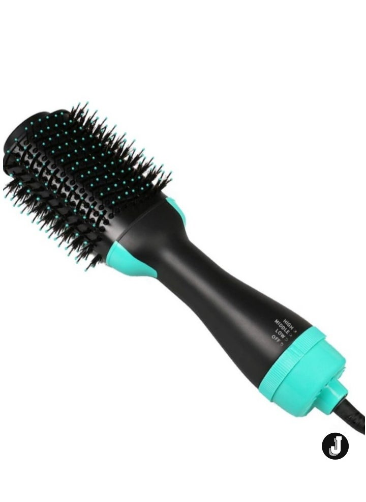 JAJEEK "NEW 3-in-1 One-Step Hot Air Hair Brush – Electric Straightener, Curler & Dryer Comb (Green)"  - Image 1