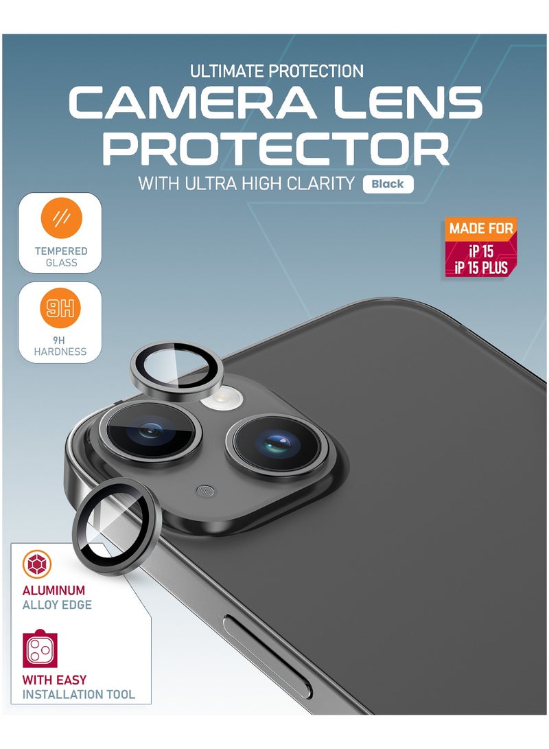 Moxedo Camera Lens Protector Aliminum Alloy with Easy Installation Tool Compatible for iPhone 15 Plus 6.7 /iPhone 15 6.1 (Black) - Image 5