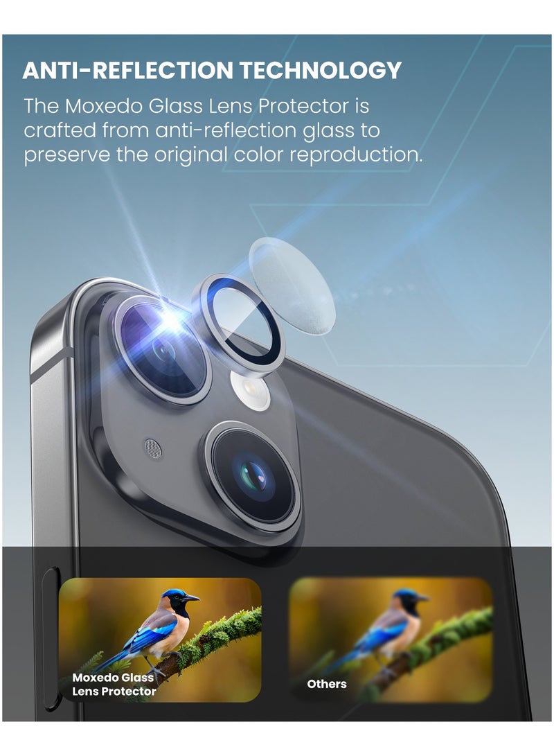 Moxedo Camera Lens Protector Aliminum Alloy with Easy Installation Tool Compatible for iPhone 15 Plus 6.7 /iPhone 15 6.1 (Black) - Image 3
