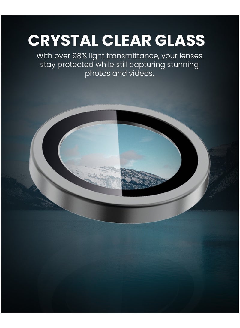 Moxedo Camera Lens Protector Aliminum Alloy with Easy Installation Tool Compatible for iPhone 15 Plus 6.7 /iPhone 15 6.1 (Black) - Image 2