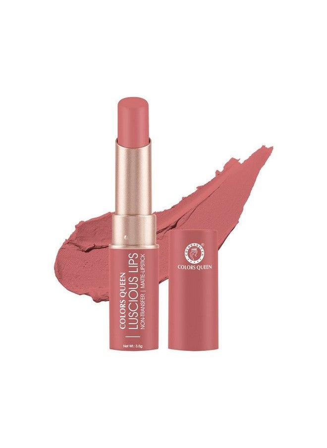 COLORS QUEEN Luscious Lips Non Transfer Creamy Matte Lipstick ; Highly Pigmented With Smooth Application ; Long Lasting Lipstick Waterproof ; Smudge Proof Lipstick For Women (Gossip 3.5G)  - Image 2