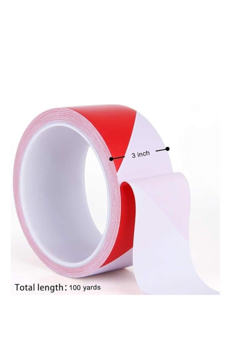 Midwest Hazard Warning Tape, 3" x 100 yards Red and White Non-Adhesive Barrier Tape for Caution Safety Barricade Construction and Danger/Hazardous Areas - Image 3