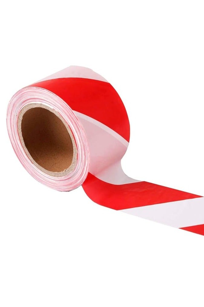 Midwest Hazard Warning Tape, 3" x 100 yards Red and White Non-Adhesive Barrier Tape for Caution Safety Barricade Construction and Danger/Hazardous Areas - Image 1