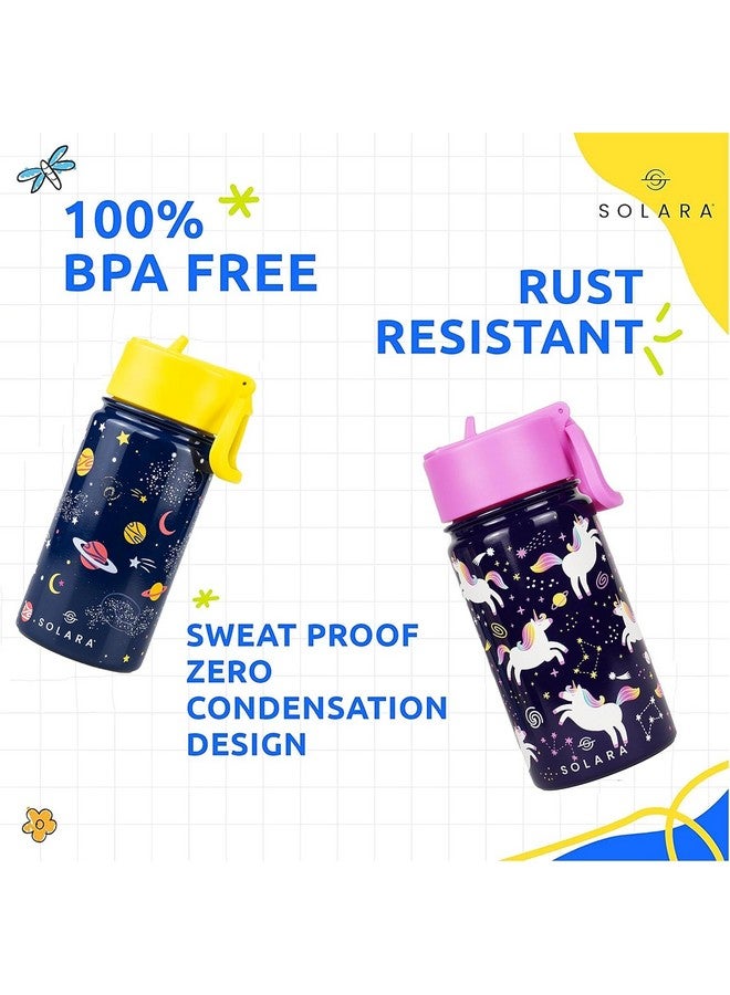 SOLARA Insulated Water Bottle for Kids 450ml, Kids Water Bottle, Sipper Bottle for Kids, Thermosteel Kids Bottles, Stainless Steel Water Bottles for Kids, Straw Bottle for Kids, Unicorn - Image 4