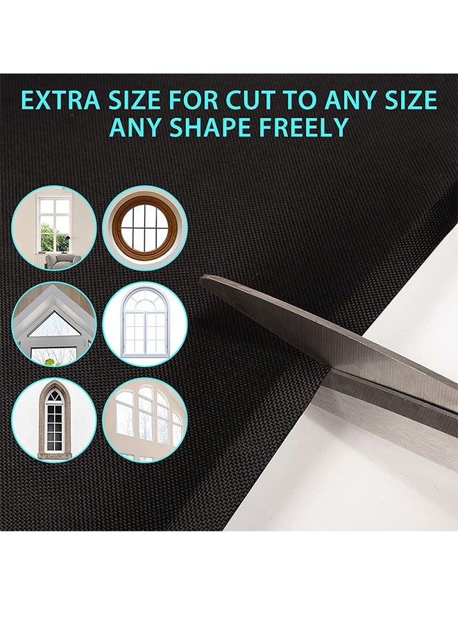 HOOPZOZA DIY Blackout Curtains Portable with Velcro Strips 5CS Set Blackout Shade Blackout Window Cover Blackout Window Curtains for Baby Nursery Travel Dorm Room Office Travel Dorm Room 145cm x 200cm Black  - Image 4