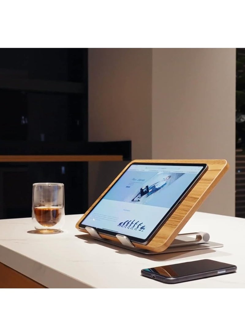 AP-2DM Wooden Metal Combine Folding Desktop Tablet Holder