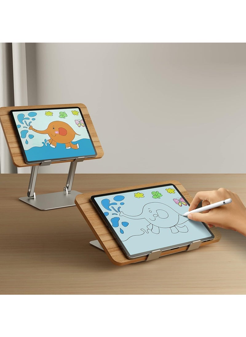 AP-2DM Wooden Metal Combine Folding Desktop Tablet Holder