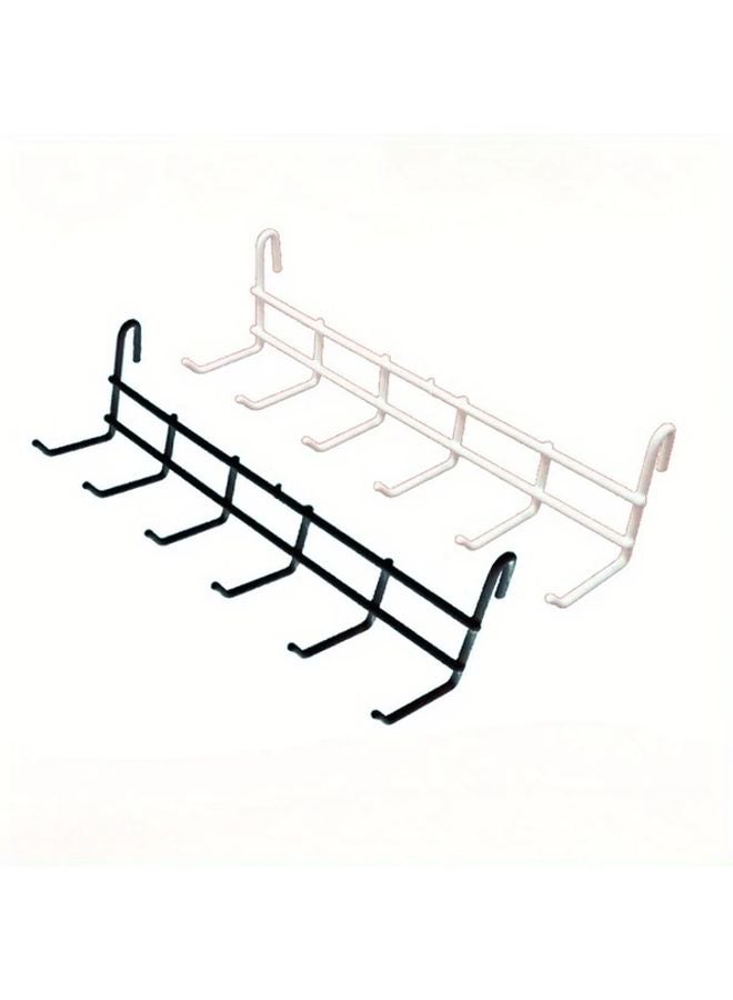 Black Heavy Duty 6 Hook Wall Mounted Storage Rack Organizer For Kitchen Utensils - Image 3