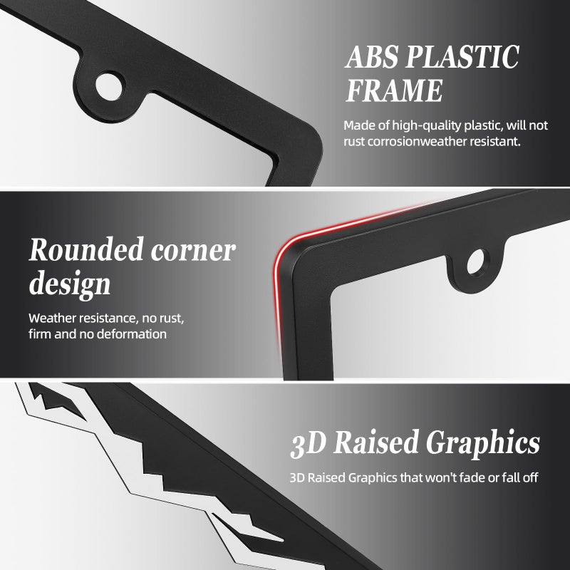 XCLPF Mountain License Plate Frames, Plastic License Plate Holderï¼ŒUniversal Car Tag Bracket, Off Road Style License Plate Holder Cover for Mountains Enthsusiast, 2 Packs 2 Hole Rust Proof Heavy Duty - Image 2