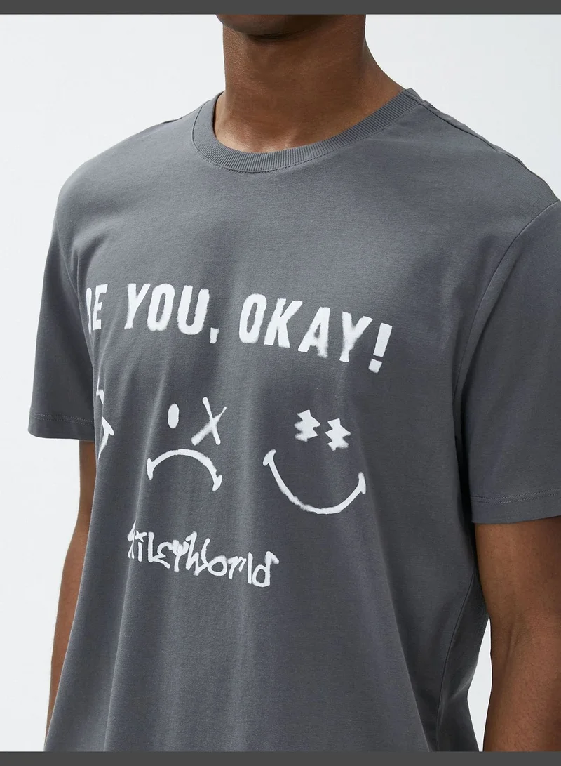 كوتون SmileyWorld® T-Shirt Printed Licensed Crew Neck Short Sleeve