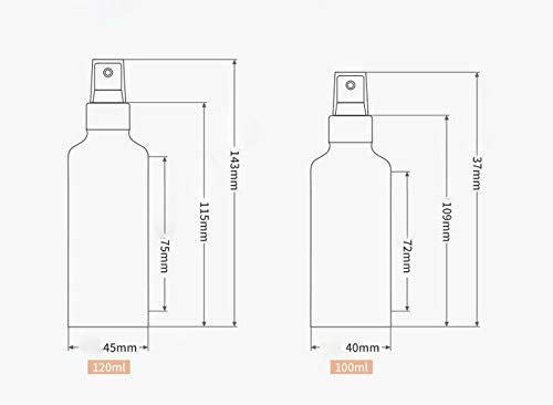 SYBL 3 Pcs Aluminum Fine Mist Spray Bottle with Black Pump Sprayer Empty Sample Atomizer Containers for Essential Oils Perfume Aromatherapy Makeup Water size 100ml/3.4oz - Image 2