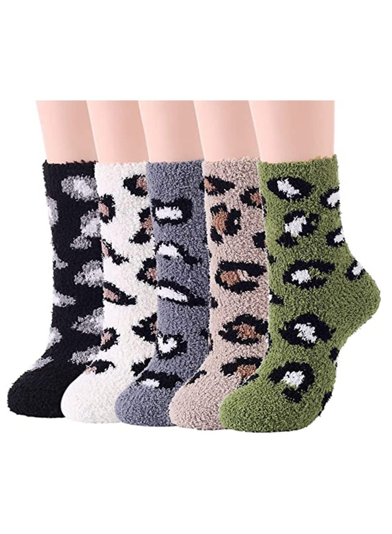 SOLARAE Womens Fuzzy Socks Warm Slipper Socks Winter Fluffy Socks Cozy Fuzzy Socks Athletic Fleece Socks Cute Crew Socks - Image 1