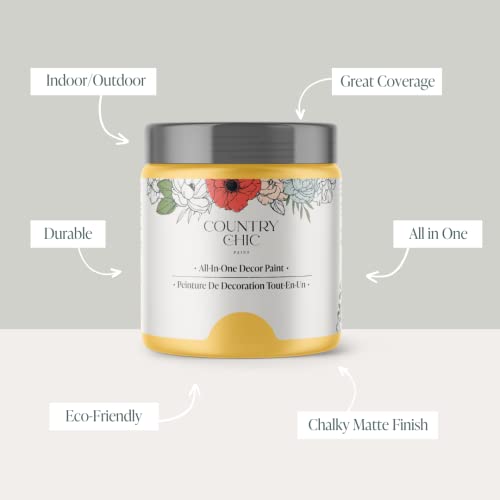 Country Chic Paint Country Chic All-in-One Chalk Paint for Furniture, Cabinets, Home Decor, Eco-Friendly, Matte Finish, Built-In Primer & Top Coat for Wood, Metal - Yellow Wellies (Yellow) - Pint 16 oz (475 ml) - Image 2