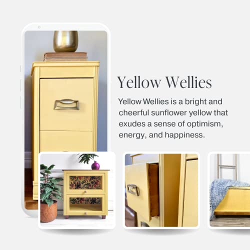 Country Chic Paint Country Chic All-in-One Chalk Paint for Furniture, Cabinets, Home Decor, Eco-Friendly, Matte Finish, Built-In Primer & Top Coat for Wood, Metal - Yellow Wellies (Yellow) - Pint 16 oz (475 ml) - Image 3