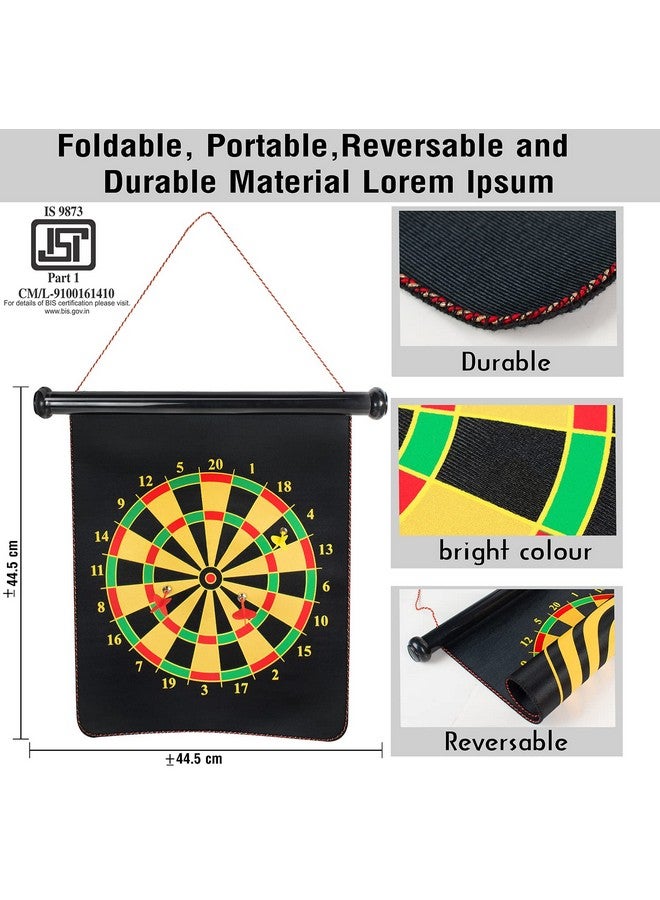 Hamleys Double Sided Magnetic Dart Board Game with 6 Magnetic Darts | Indoor Outdoor Rollup Kids Dart Board, Black, 3Y+ - Image 3