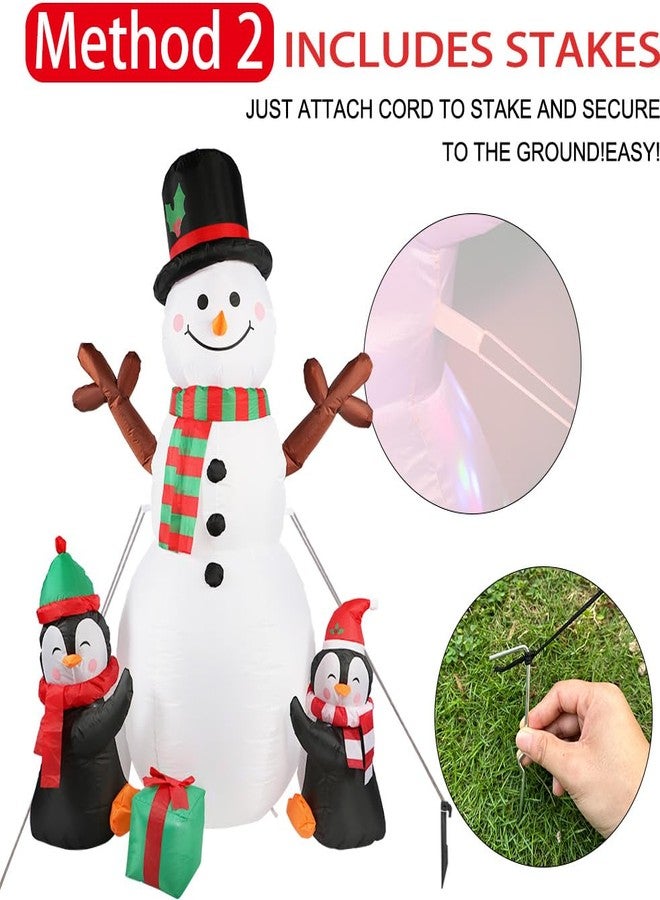 OurWarm 6ft Christmas Inflatables Christmas Decorations Outdoor, Inflatable Snowman Penguin Blow Up Yard Decorations with Rotating LED Lights for Indoor Outdoor Christmas Decorations Yard Garden Decor - Image 4