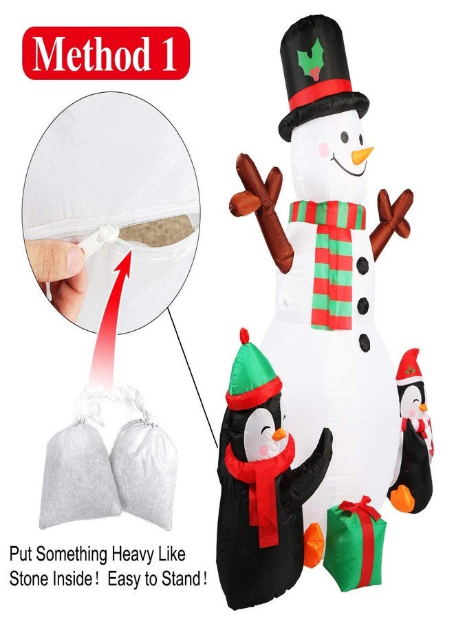 OurWarm 6ft Christmas Inflatables Christmas Decorations Outdoor, Inflatable Snowman Penguin Blow Up Yard Decorations with Rotating LED Lights for Indoor Outdoor Christmas Decorations Yard Garden Decor - Image 3