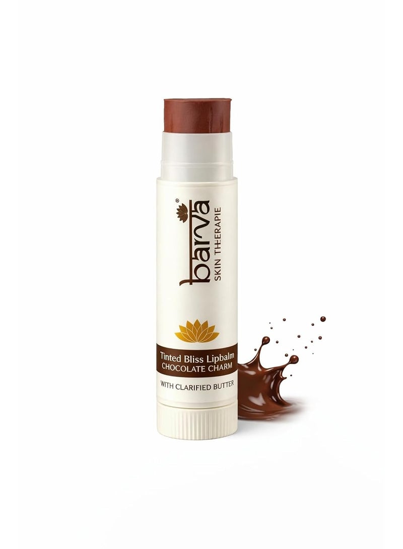 Barva Tinted Bliss Lip Balm | Enriched with Clarified Butter (Ghee) | Nourishing & Long-Lasting Moisture | Soft Tint Finish | 5g (Chocolate Charm) - Image 1