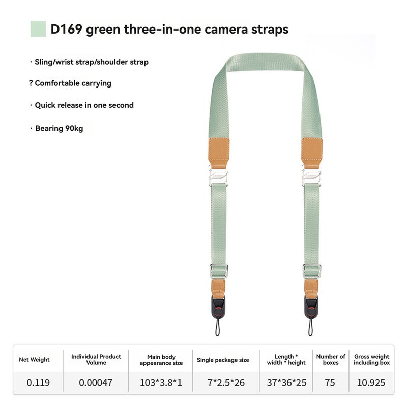 Cwatcun D169 Camera Shoulder Strap 3-in-1 Wrist Strap Shoulder Strap Camera Strap Multifunctional Camera Accessories - Image 5