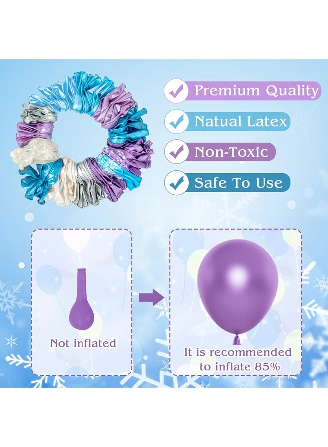 148Pcs Snowflake Balloon Garland Arch Kit,Snowflake Balloons Set for Winter Wonderland, Holiday, Baby Shower, Snow Princess Birthday Party Decorations - Image 5