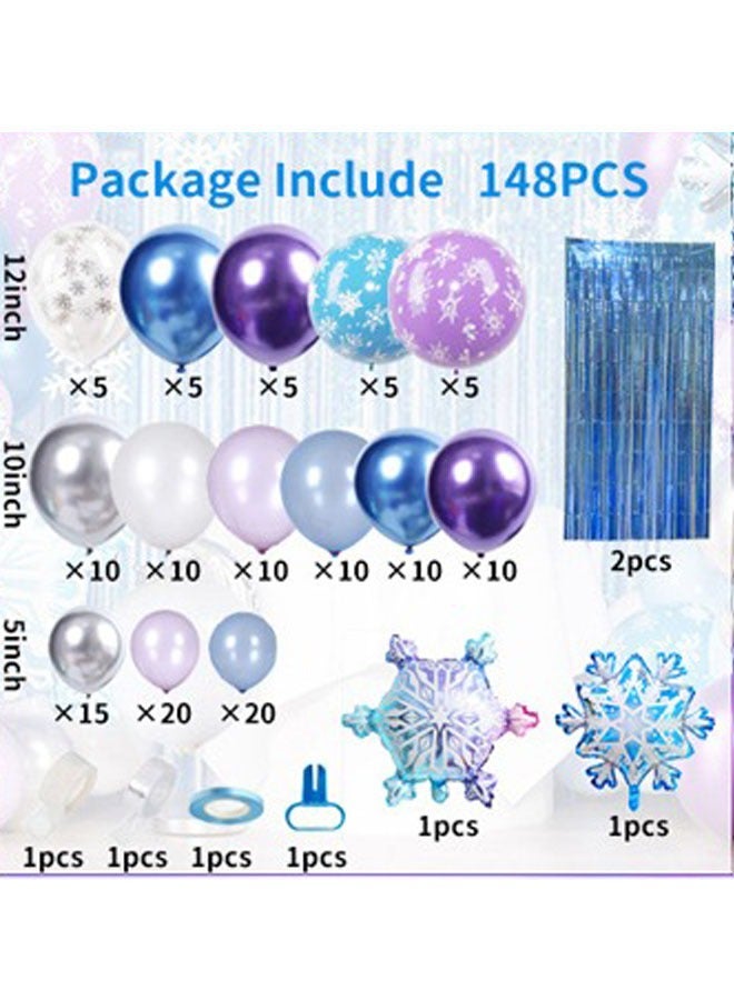 148Pcs Snowflake Balloon Garland Arch Kit,Snowflake Balloons Set for Winter Wonderland, Holiday, Baby Shower, Snow Princess Birthday Party Decorations - Image 4