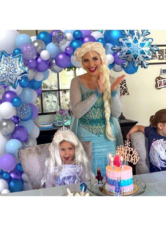 148Pcs Snowflake Balloon Garland Arch Kit,Snowflake Balloons Set for Winter Wonderland, Holiday, Baby Shower, Snow Princess Birthday Party Decorations - Image 3