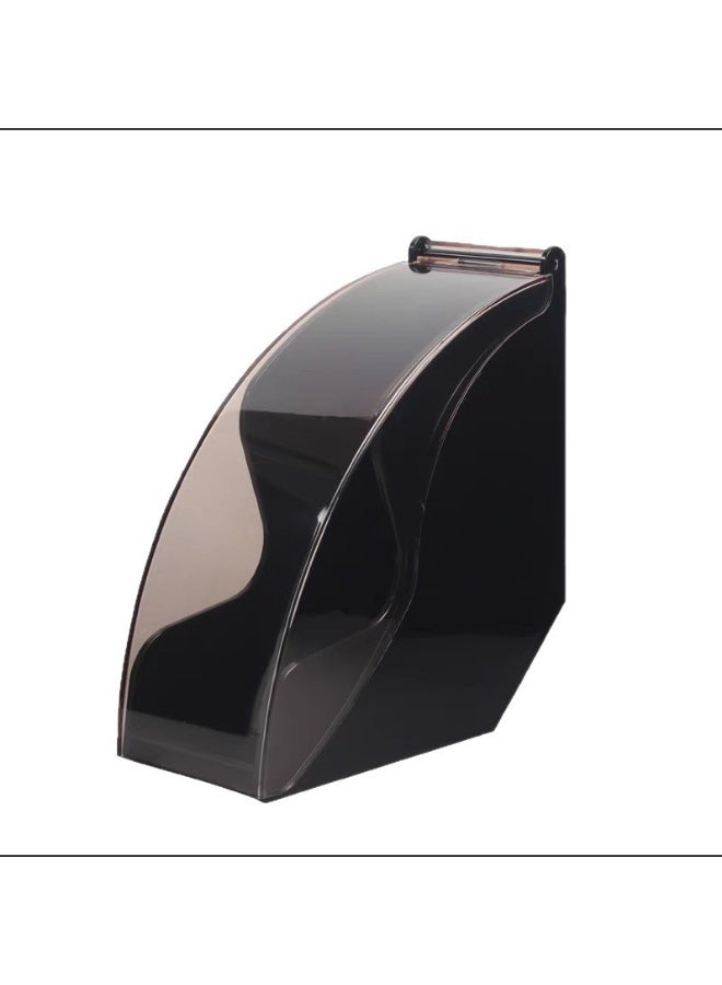 Coffee Filter Holder, 1 Pack Coffee Filter Paper Holder Cone Coffee Filter Paper Holder with Dustproof Cover, Storage Capacity of 100pcs Coffee Filter Paper (Black) - Image 1