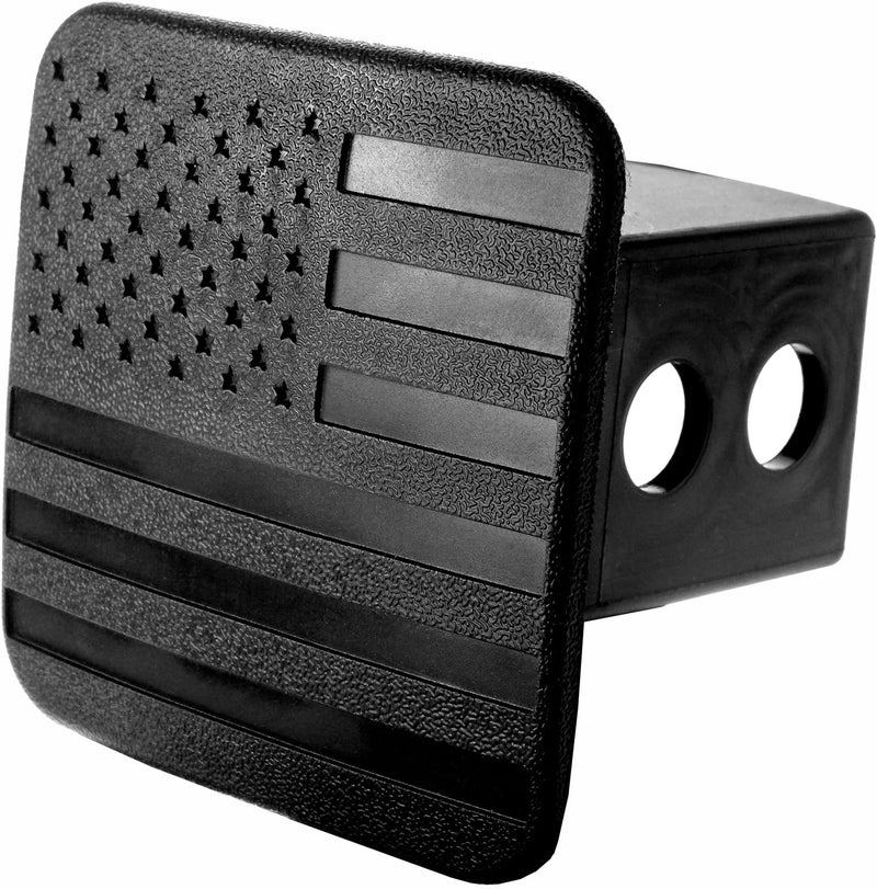 MULL USA Black Flag Hitch Cover Plug (Fits 2" Receiver, Black) - Image 1