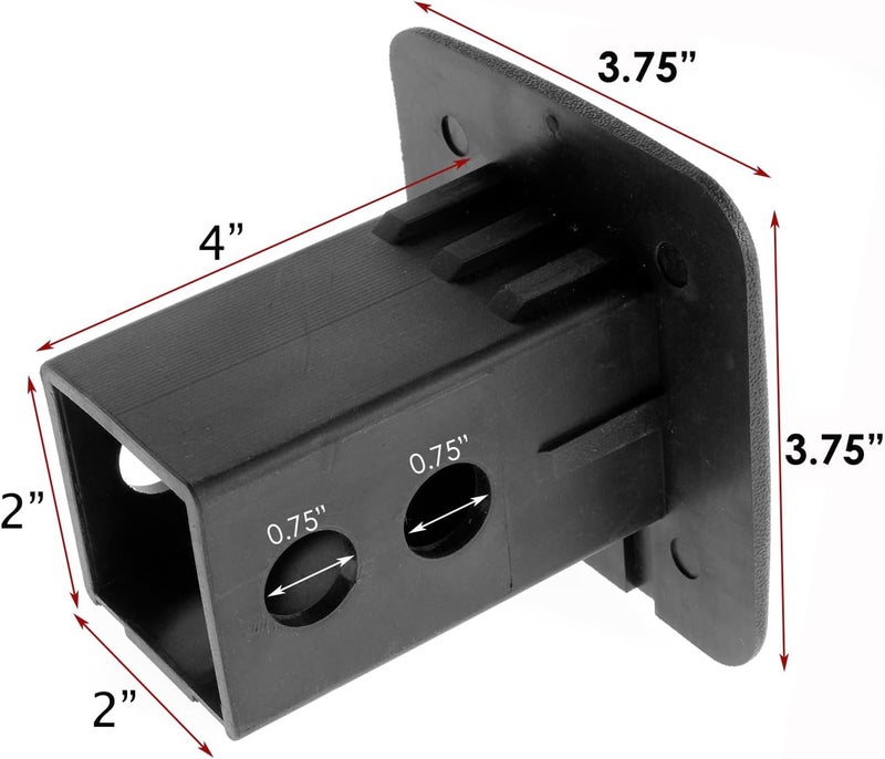 MULL USA Black Flag Hitch Cover Plug (Fits 2" Receiver, Black) - Image 2